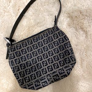 Fendi canvas vintage clutch